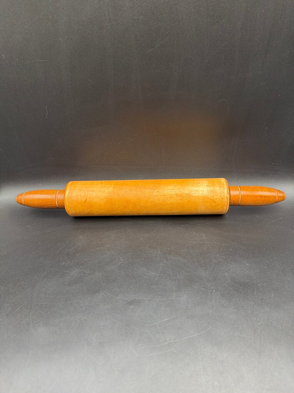 Vintage Munising Wood Rolling Pin Maple Handles Farmhouse Kitchen USA
17”x2.5”